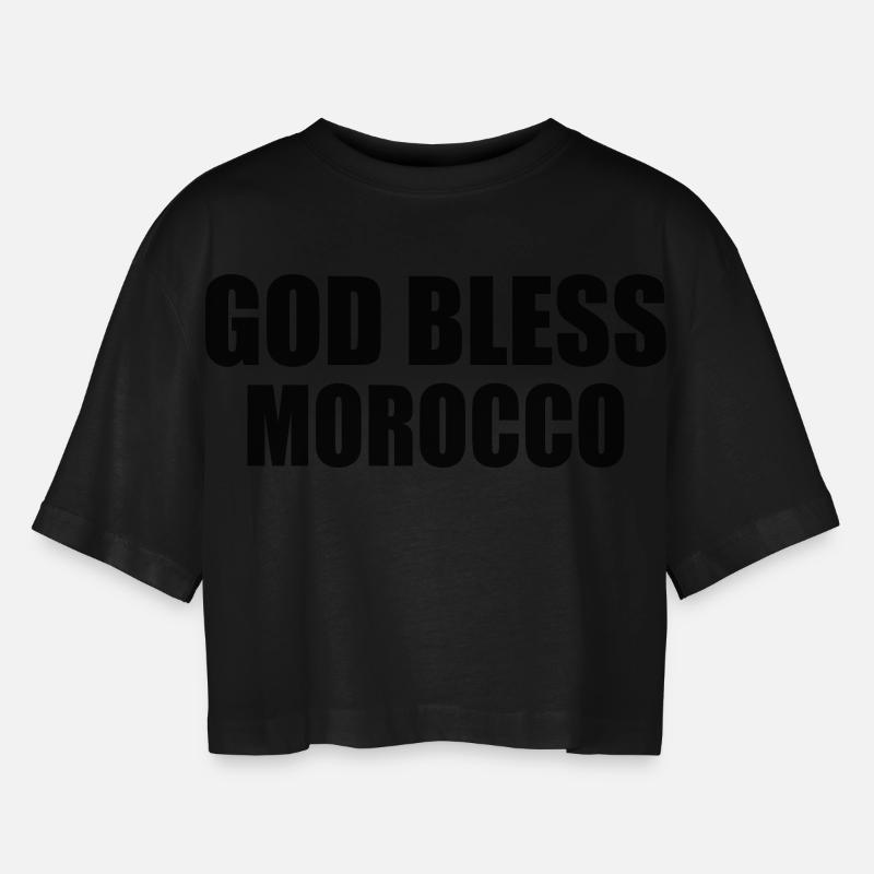 God bless morocco Marocco - Maglietta corta dal taglio oversize per donna - nero
