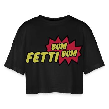 Fétiche Bum Bum - T-shirt court oversize Femme - noir - Devant - AI Model Female 172 light (172cm)