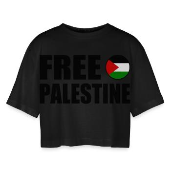 Free palestine - T-shirt court oversize Femme - noir - Devant - AI Model Female 172 light (172cm)