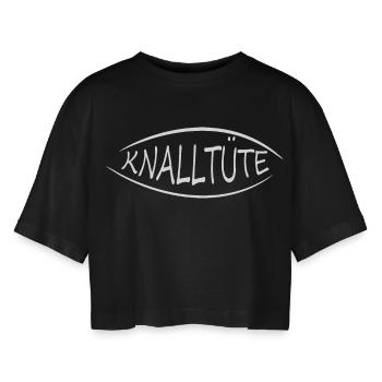 Bang bag funny word - Women’s Oversized Cropped T-Shirt - black - Front - AI Model Female 172 light (172cm)