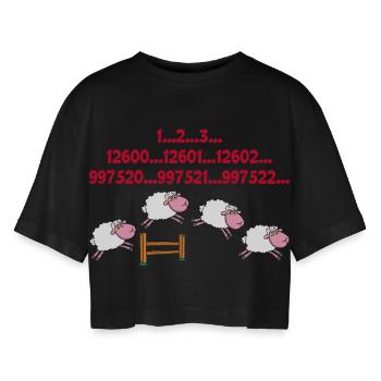 Compter les moutons - T-shirt court oversize Femme - noir - Devant - AI Model Female 172 light (172cm)