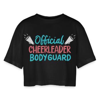 Garde du corps officiel de pom-pom girl - T-shirt court oversize Femme - noir - Devant - AI Model Female 172 light (172cm)