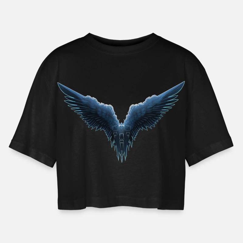fly fly fly - Women’s Oversized Cropped T-Shirt - black