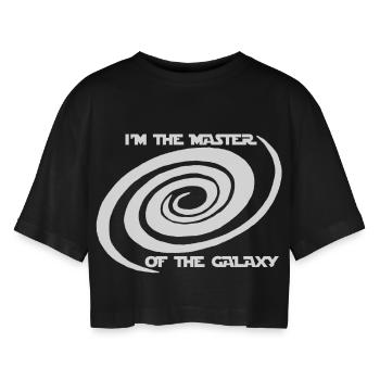 Maître de la galaxie - T-shirt court oversize Femme - noir - Devant - AI Model Female 172 light (172cm)