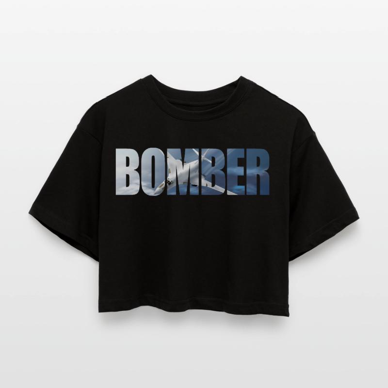 Bomber Tu-160 Frauen Oversized Cropped T-Shirt