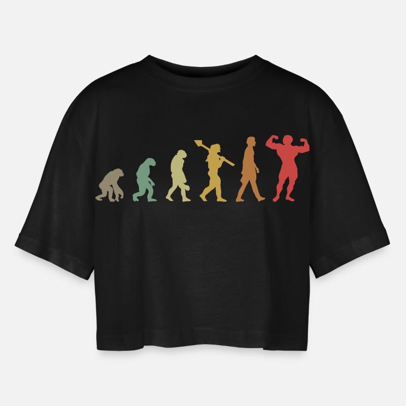 Evolution Bodybuilding - Women’s Oversized Cropped T-Shirt - black