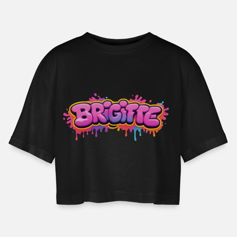 LIAM GRAFFITI NAME FOR PERFECT GIFT PRINTABLE on - Women’s Oversized Cropped T-Shirt - black