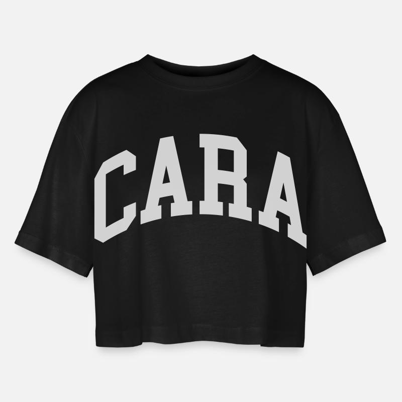 Cara - Oversized croppad T-shirt dam - svart