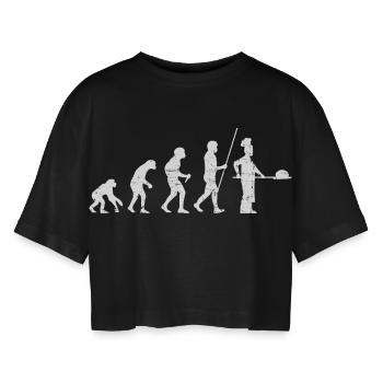 Baker Evolution Distressed Look - Women’s Oversized Cropped T-Shirt - black - Front - AI Model Female 172 light (172cm)