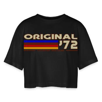 Original72 Striped Retro - T-shirt court oversize Femme - noir - Devant - AI Model Female 172 light (172cm)