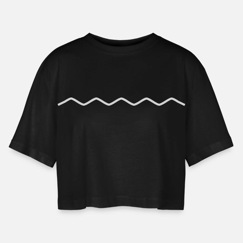sinuous line - Women’s Oversized Cropped T-Shirt - black