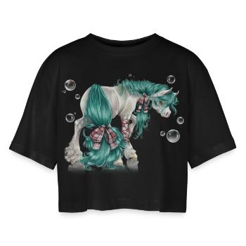 Opalina - T-shirt court oversize Femme - noir - Devant - AI Model Female 172 light (172cm)