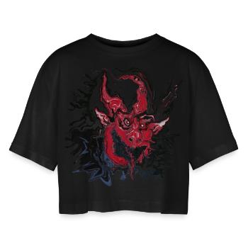 devil - T-shirt court oversize Femme - noir - Devant - AI Model Female 172 light (172cm)