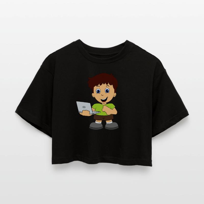 Computer Nerd Internet Women’s Oversized Cropped T-Shirt