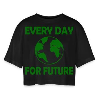 Every day for future - T-shirt court oversize Femme - noir - Devant - AI Model Female 172 light (172cm)