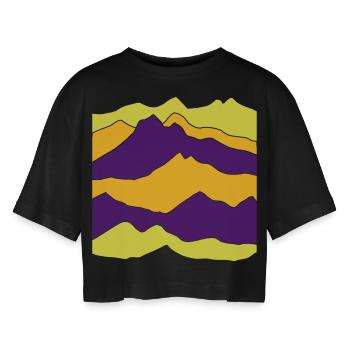 montagne - nature - paysage - T-shirt court oversize Femme - noir - Devant - AI Model Female 172 light (172cm)
