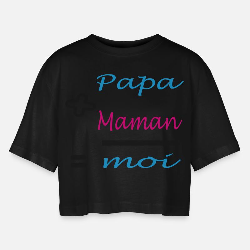 Dad plus Mom - Women’s Oversized Cropped T-Shirt - black