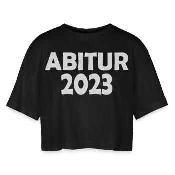 Abitur 2023 - Frauen Oversized Cropped T-Shirt - Schwarz - Vorne - AI Model Female 172 light (172cm)