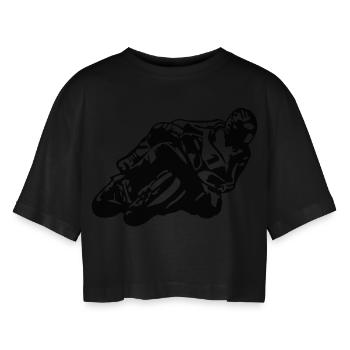 cb21_r1_superbike - T-shirt court oversize Femme - noir - Devant - AI Model Female 172 light (172cm)