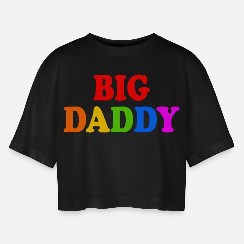 Big daddy - Frauen Oversized Cropped T-Shirt - Schwarz