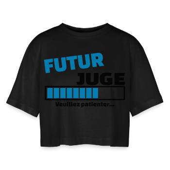 futur juge - T-shirt court oversize Femme - noir - Devant - AI Model Female 172 light (172cm)