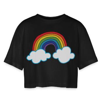 Rainbow, Pride, Unicorns - T-shirt court oversize Femme - noir - Devant - AI Model Female 172 light (172cm)