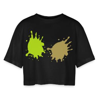 Taches de peinture - T-shirt court oversize Femme - noir - Devant - AI Model Female 172 light (172cm)