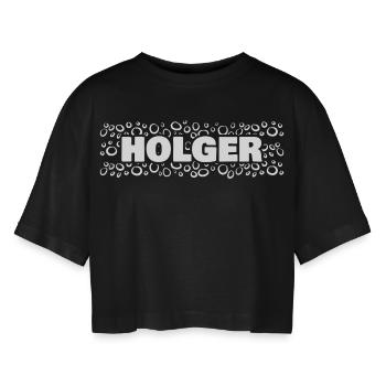 Cadeau pour Holger - T-shirt court oversize Femme - noir - Devant - AI Model Female 172 light (172cm)