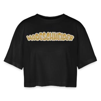 Job Fashion Tailor - Women’s Oversized Cropped T-Shirt - black - Front - AI Model Female 172 light (172cm)