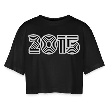 Année de naissance 2015 - T-shirt court oversize Femme - noir - Devant - AI Model Female 172 light (172cm)