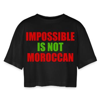 impossible is not moroccan - maroc - T-shirt court oversize Femme - noir - Devant - AI Model Female 172 light (172cm)
