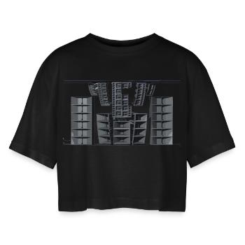 sound system10 - T-shirt court oversize Femme - noir - Devant - AI Model Female 172 light (172cm)