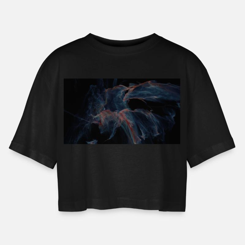 3D Interstellare Galaxy - Frauen Oversized Cropped T-Shirt - Schwarz