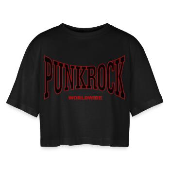 punk rock - Maglietta corta dal taglio oversize per donna - nero - Fronte - AI Model Female 172 light (172cm)