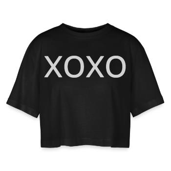 Xoxo - T-shirt court oversize Femme - noir - Devant - AI Model Female 172 light (172cm)