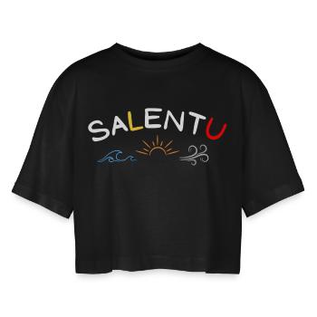SALENTU ☀️ 🌊💨 - T-shirt court oversize Femme - noir - Devant - AI Model Female 172 light (172cm)
