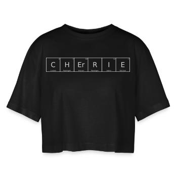Cherrie Name Vorname Chemie Periodensystem Element - Frauen Oversized Cropped T-Shirt - Schwarz - Vorne - AI Model Female 172 light (172cm)
