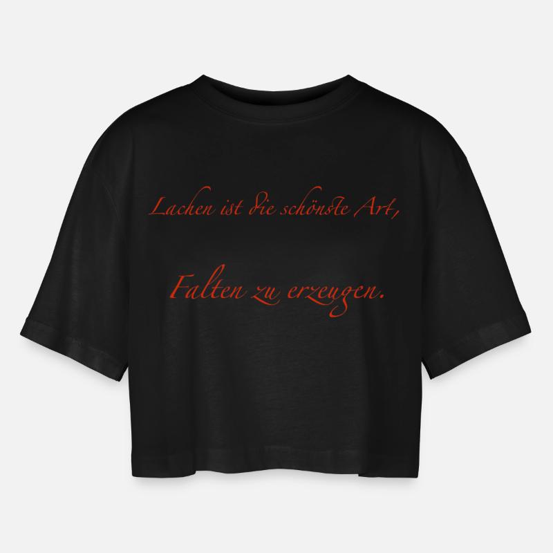 Laugh - Women’s Oversized Cropped T-Shirt - black