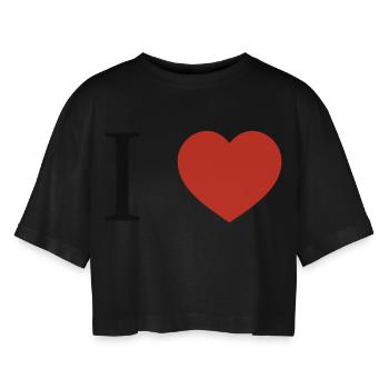 I Love - T-shirt court oversize Femme - noir - Devant - AI Model Female 172 light (172cm)