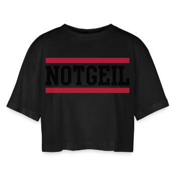 notgeil - Frauen Oversized Cropped T-Shirt - Schwarz - Vorne - AI Model Female 172 light (172cm)