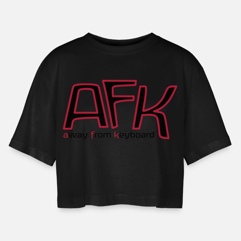 afk_pc_2c - Women’s Oversized Cropped T-Shirt - black