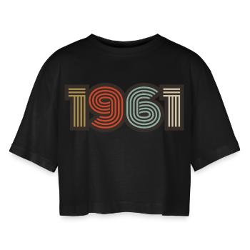 1961 rétro vintage - T-shirt court oversize Femme - noir - Devant - AI Model Female 172 light (172cm)