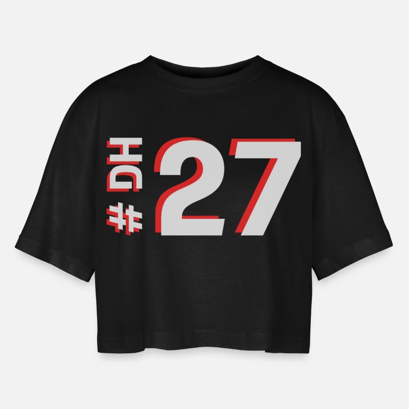 DH27 - Women’s Oversized Cropped T-Shirt - black