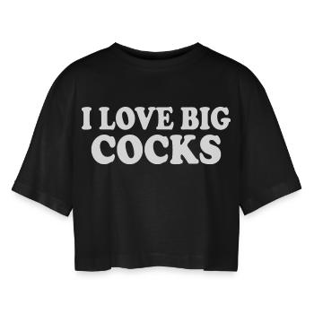 I love big cocks - T-shirt court oversize Femme - noir - Devant - AI Model Female 172 light (172cm)