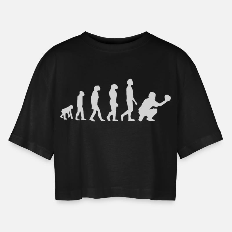 Evolution Baseball - Development Line - Women’s Oversized Cropped T-Shirt - black