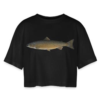 Salmon 2 - T-shirt court oversize Femme - noir - Devant - AI Model Female 172 light (172cm)