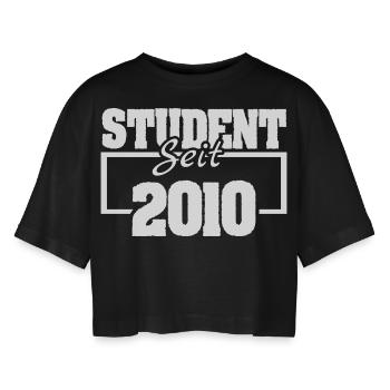 Student 2010 - Frauen Oversized Cropped T-Shirt - Schwarz - Vorne - AI Model Female 172 light (172cm)