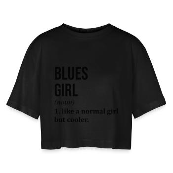blues - T-shirt court oversize Femme - noir - Devant - AI Model Female 172 light (172cm)