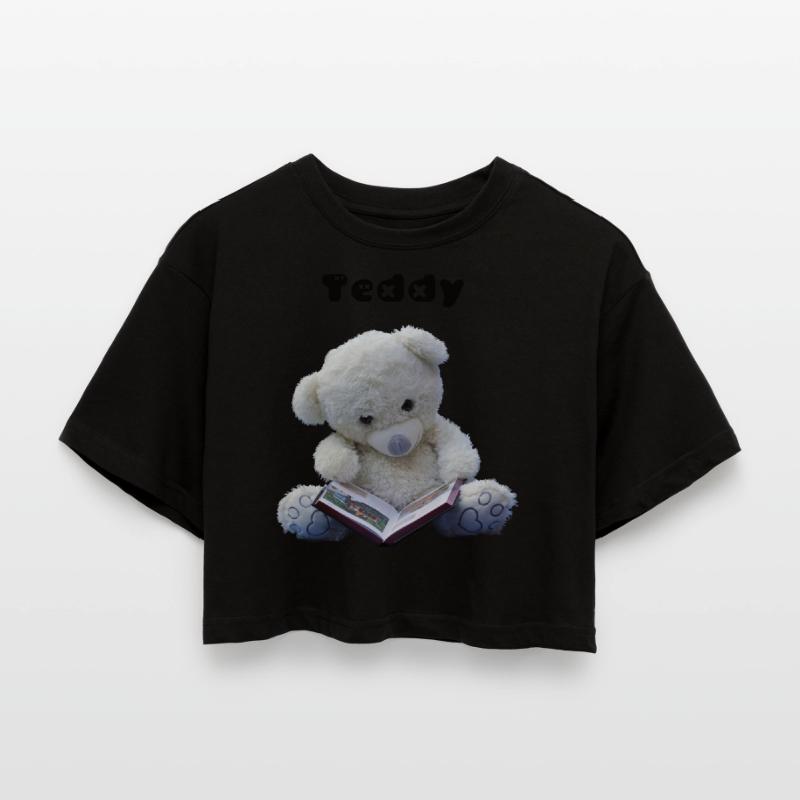 Teddy Frauen Oversized Cropped T-Shirt