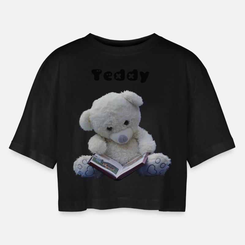 Teddy - T-shirt court oversize Femme - noir